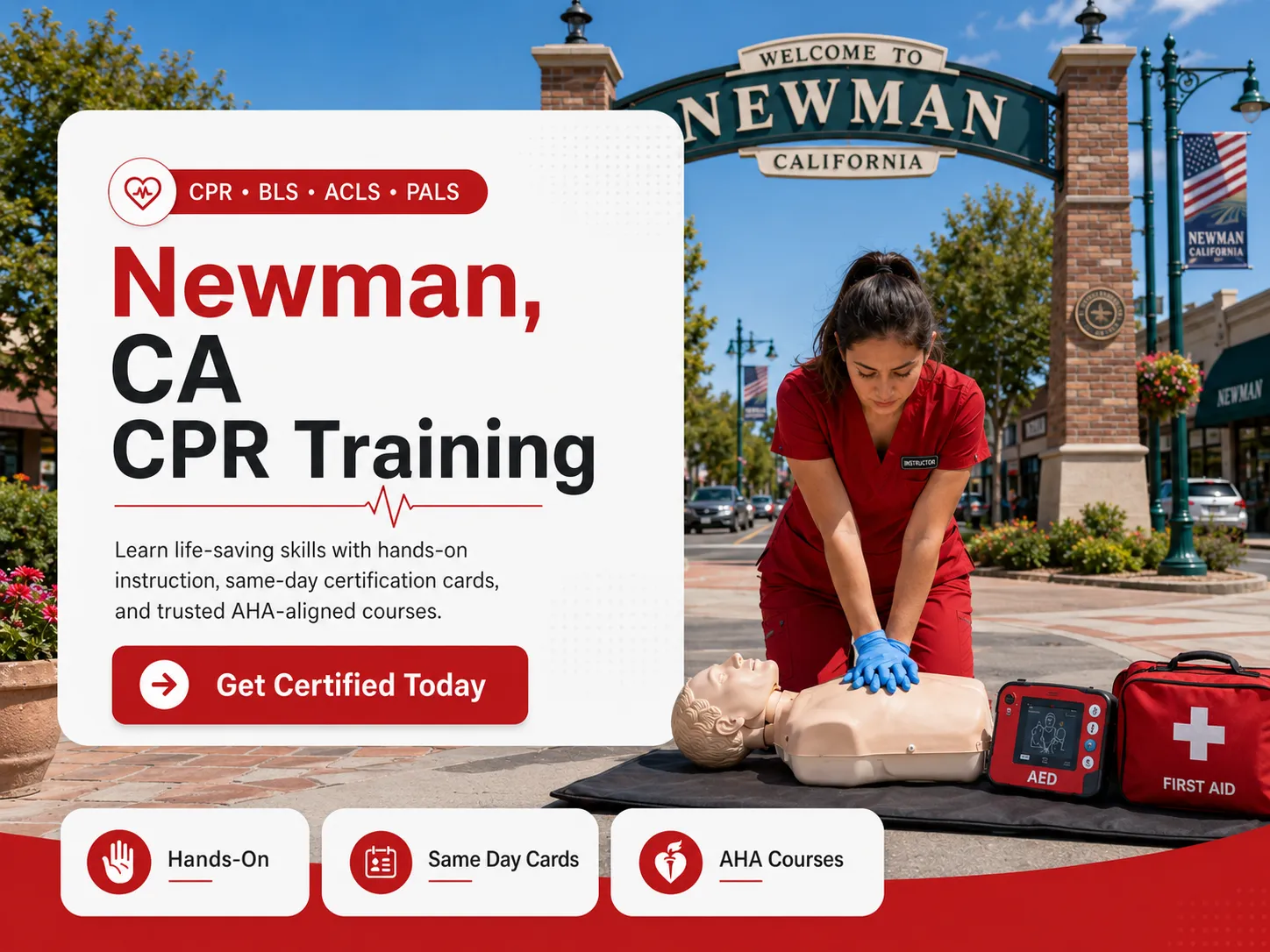 AHA-certified CPR BLS class for hospital staff in Newman, CA